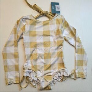 Wildling Rash Guard Long Sleeve Leotard Yellow Buffalo Dance Swim Play Girls 4T